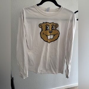 Versatile White and Brown Long Sleeve Tees
